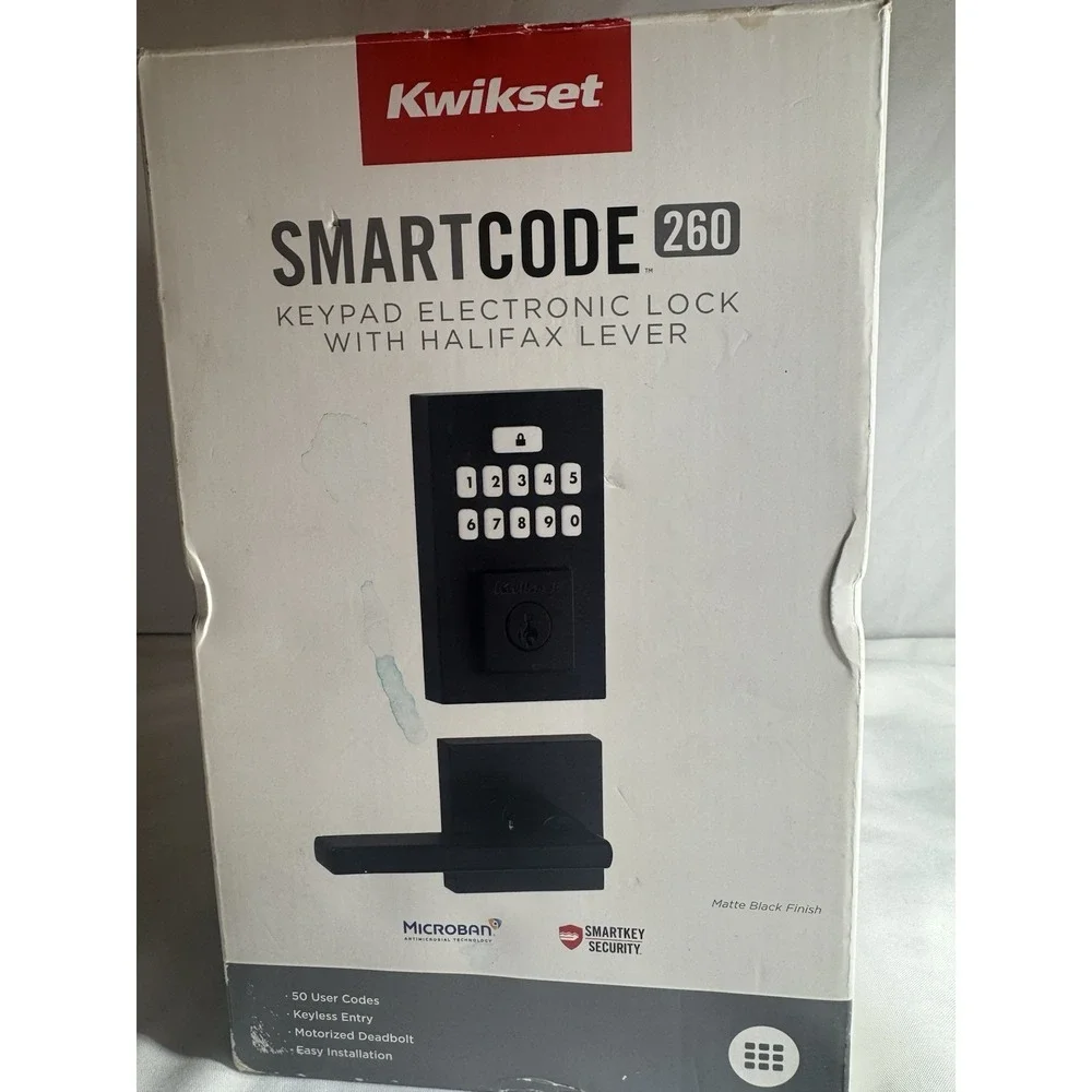 Kwikset SmartCode 260 Keypad Electronic Lock Halifax Lever & SmartKey